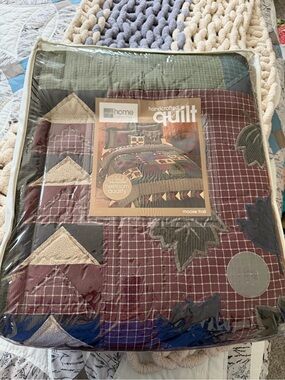 jcpenney Handcrafted Quilt - Burgundy, Green, Navy & Cream